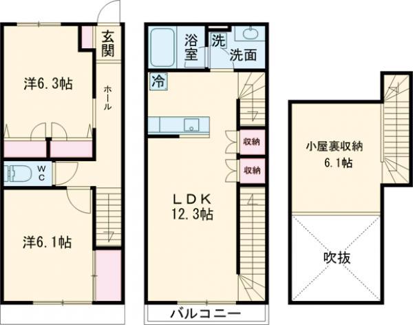 コンフォート(2LDK/1階)の間取り写真