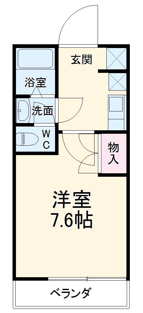 コート溝の口2(1K/1階)の間取り写真