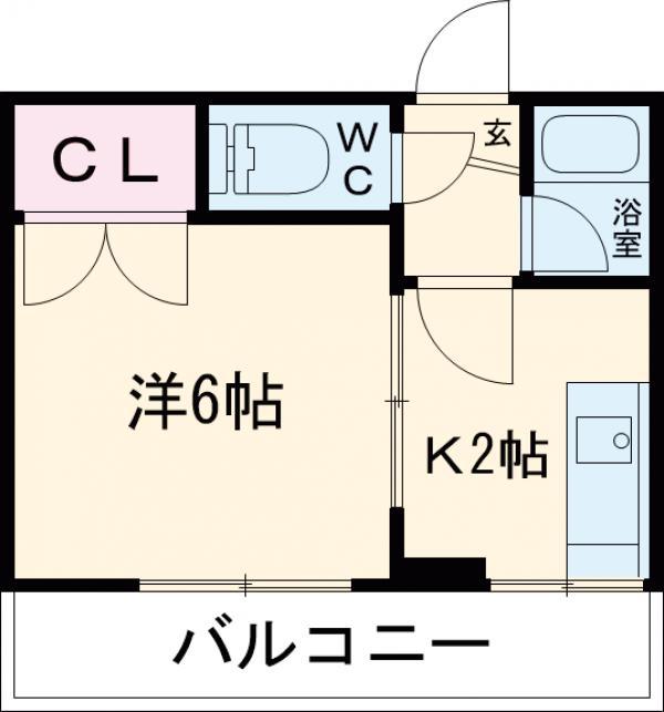 相馬下馬マンション(1K/3階)の間取り写真