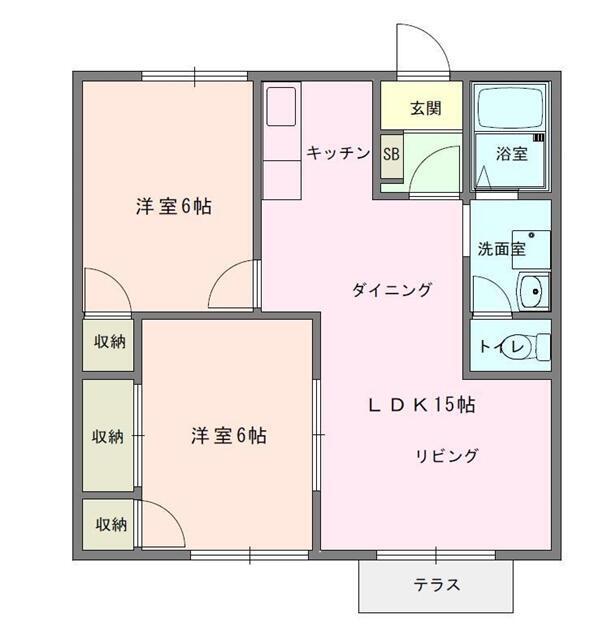 エム・ステージ(2LDK/2階)の間取り写真