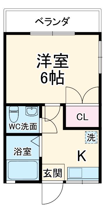 プランドール(1K/1階)の間取り写真