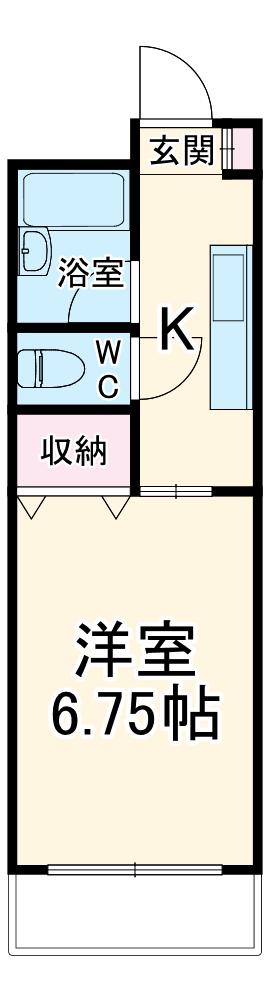 ハイツフラワーⅡ(1K/1階)の間取り写真