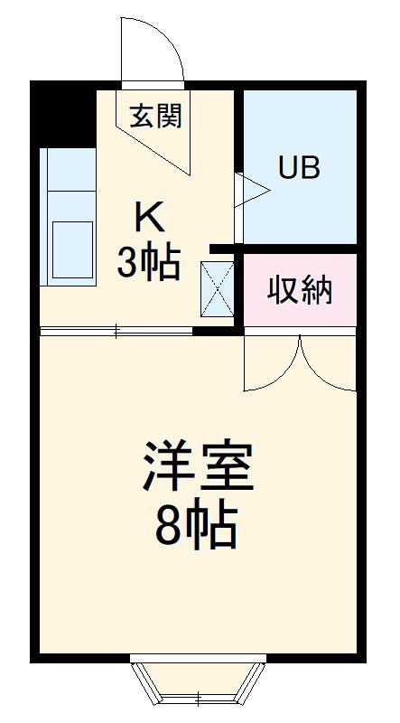 ネクストハイツ双葉(1K/1階)の間取り写真