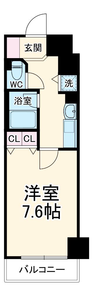 ランドマークシティ京都烏丸五条(1K/9階)の間取り写真
