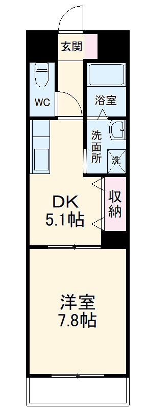 レーベンズプラッツ(1DK/5階)の間取り写真