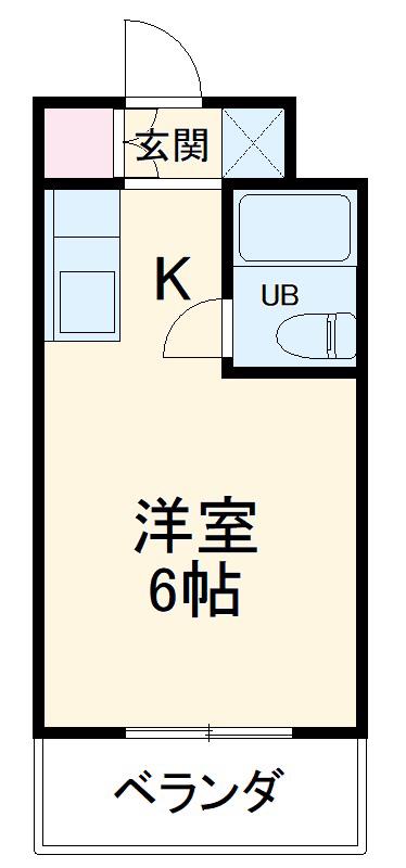 アザレアマンション(ワンルーム/5階)の間取り写真