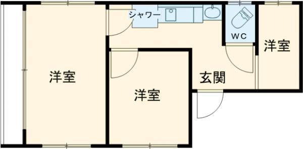 オーケービル(2K/5階)の間取り写真