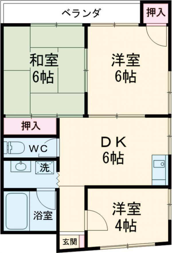 アーバンフラッツつつじが丘(3LDK/3階)の間取り写真