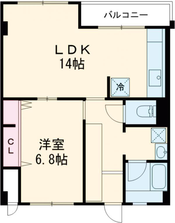 三栄ビル(1LDK/3階)の間取り写真