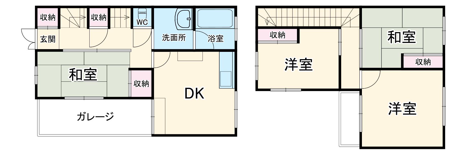 小田急電鉄小田原線 本厚木駅 バス乗車時間:24分 藤塚バス停で下車 徒歩5分 2階建 築49年(4DK)の間取り写真