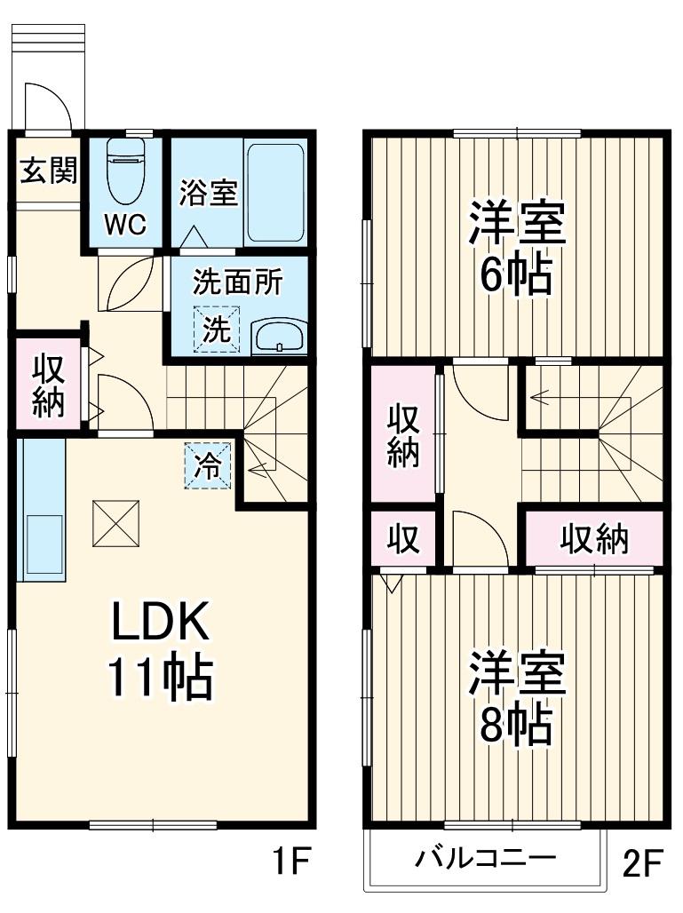 ノースDEパル(2LDK)の間取り写真