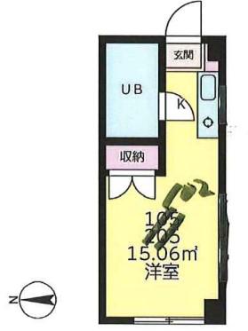 ロマーヌ赤羽第1(ワンルーム/1階)の間取り写真