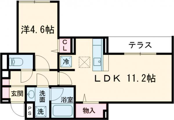 セレスティア上鷺宮Ⅱ(1LDK/1階)の間取り写真
