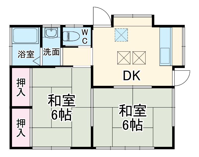 横浜線 相原駅 徒歩30分 1階建 築34年(2DK)の間取り写真