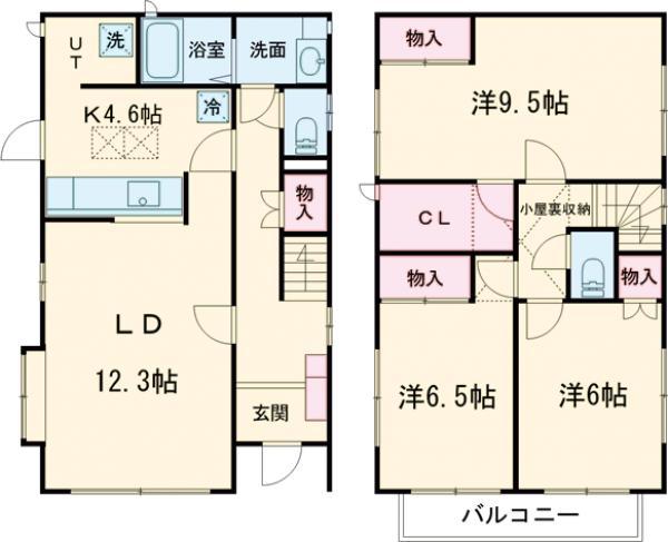 東急世田谷線 松原駅(東京) 徒歩8分 2階建 築32年(3LDK)の間取り写真