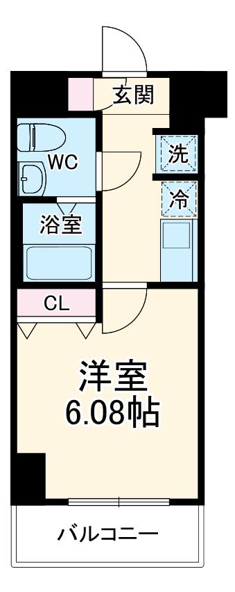 GENOVIA西川口Ⅴ(1K/1階)の間取り写真