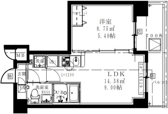 GENOVIA西川口Ⅴ(1LDK/11階)の間取り写真
