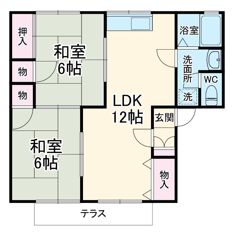 グレールコート(2LDK/1階)の間取り写真