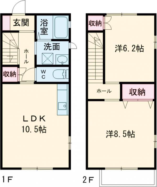 メゾンカンパニュール(2LDK/1階)の間取り写真