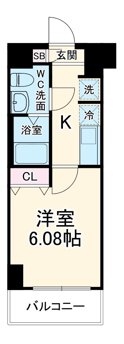 GENOVIA西川口Ⅴ(1K/2階)の間取り写真