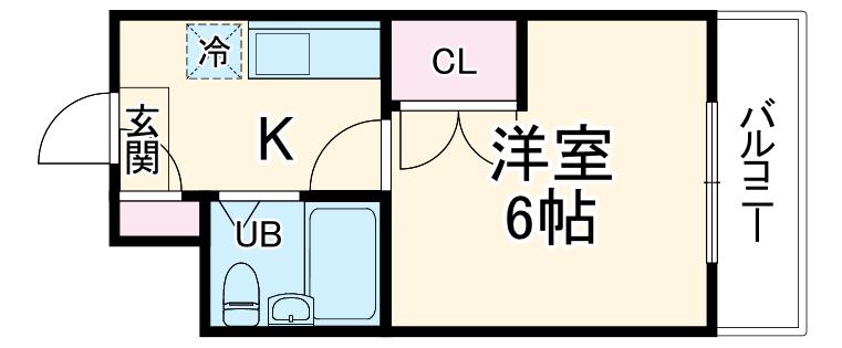 メゾンYMC(1K/3階)の間取り写真