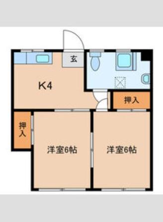 第2白井ビル(2K/3階)の間取り写真