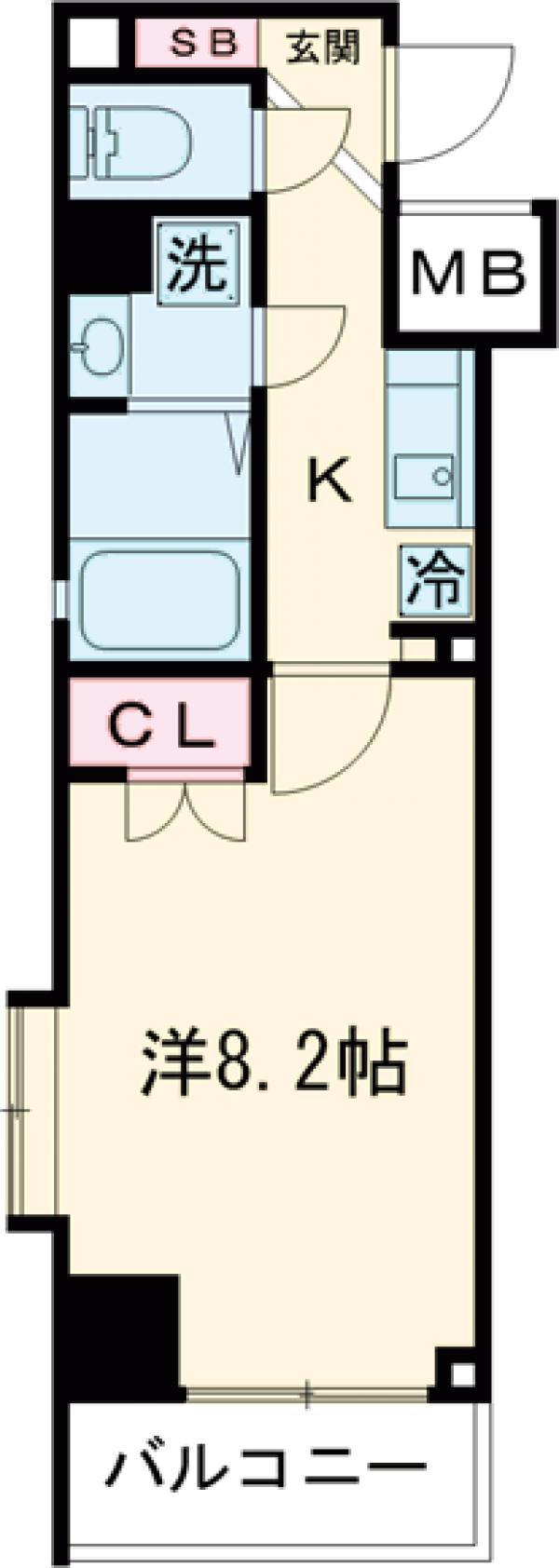 オーキッドレジデンス大泉学園(1K/6階)の間取り写真
