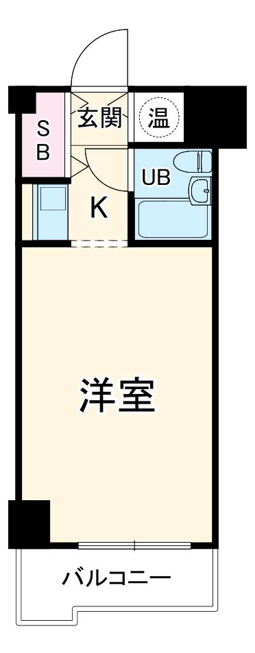 ライオンズプラザ山下公園(ワンルーム/2階)の間取り写真