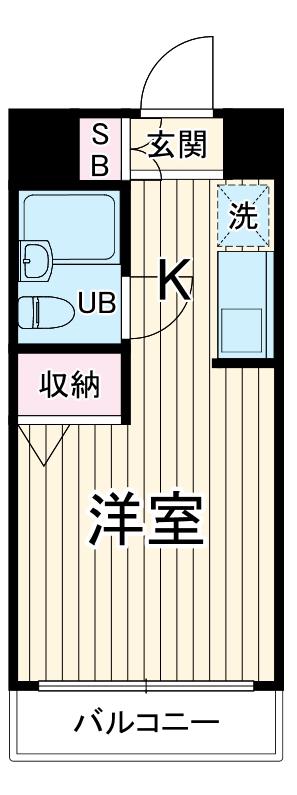 ロザール東千葉(ワンルーム/3階)の間取り写真