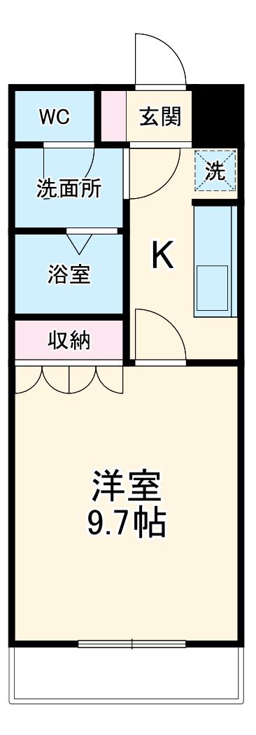 エスプリド伎倍(1K/1階)の間取り写真