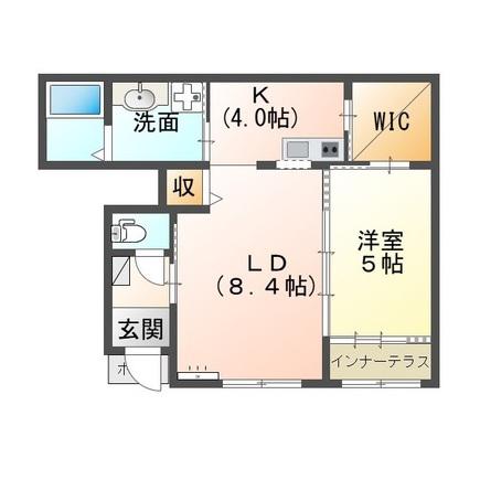 オリーヴァ(1LDK/1階)の間取り写真