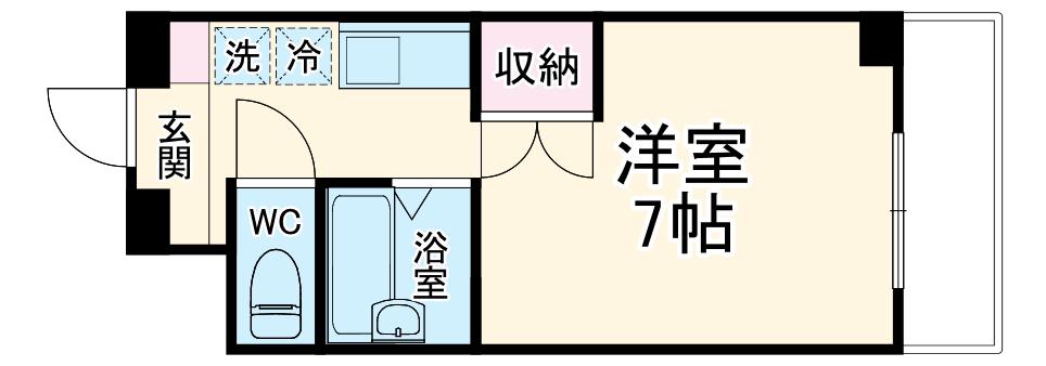 グランドソレーユ(1K/2階)の間取り写真