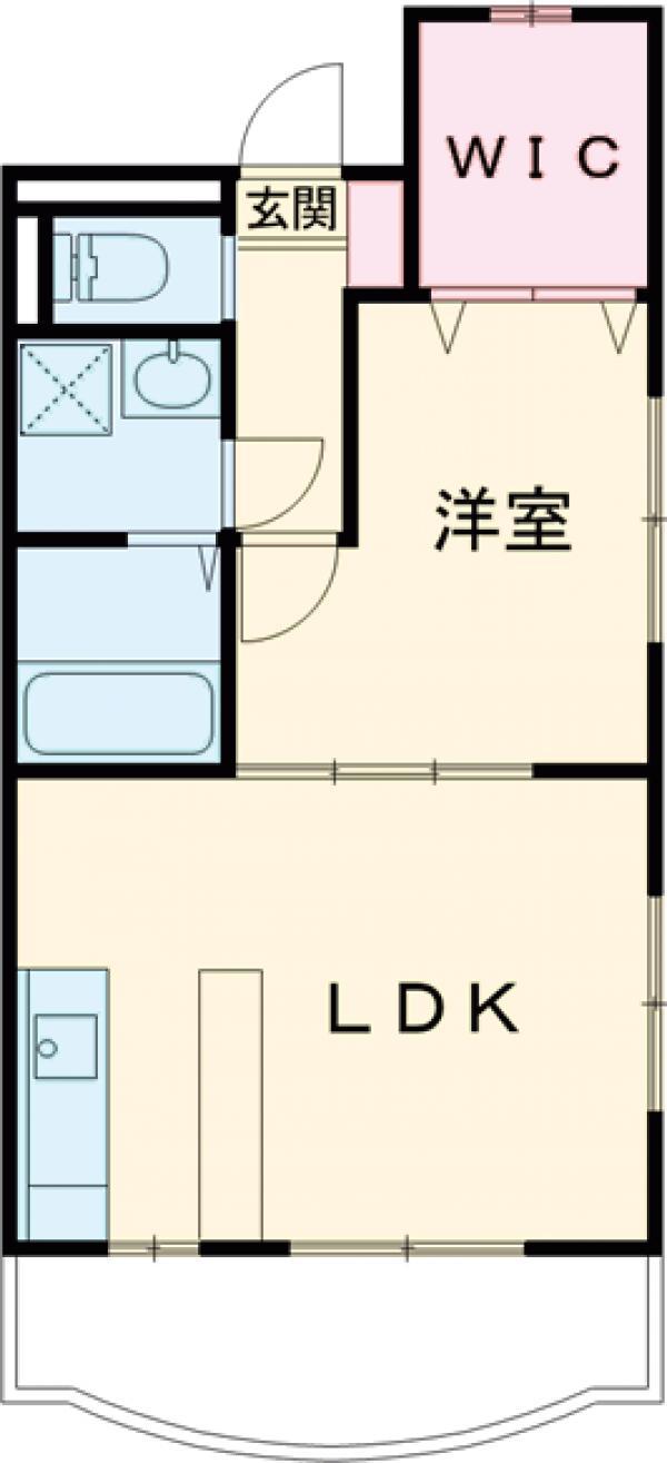 USマンション(1LDK/1階)の間取り写真