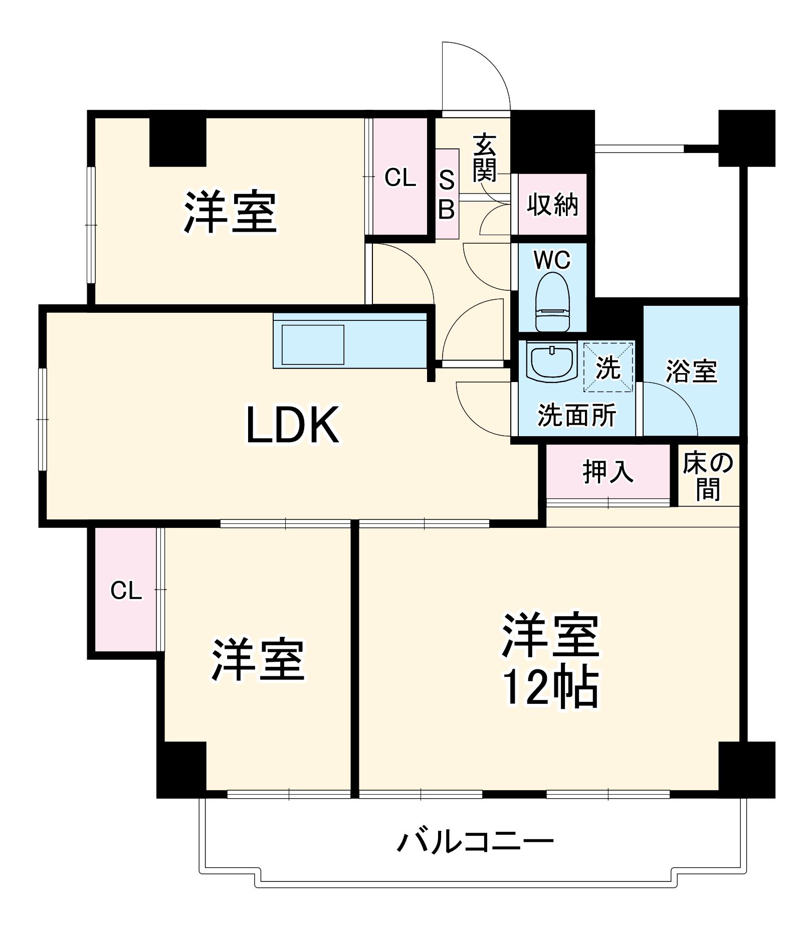 千成ソミュール日比野(3LDK/6階)の間取り写真