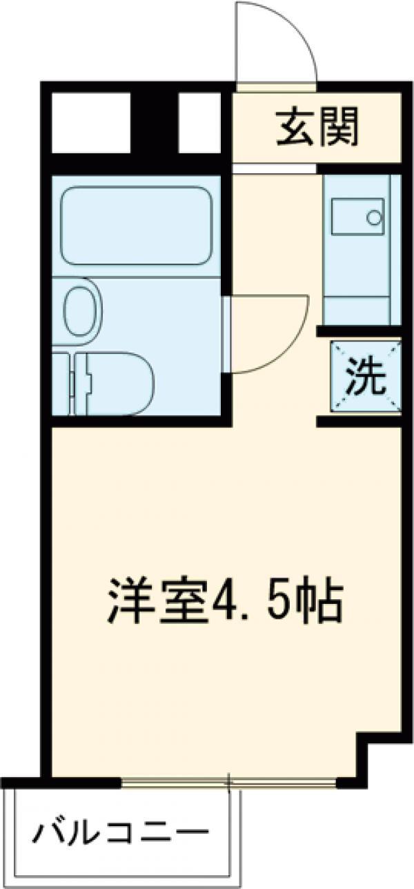 カーサ四谷(1K/3階)の間取り写真