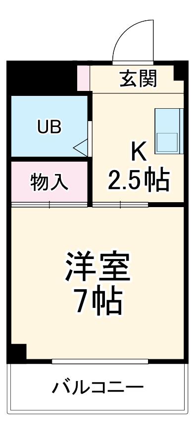 リバティ本陣(1K/4階)の間取り写真