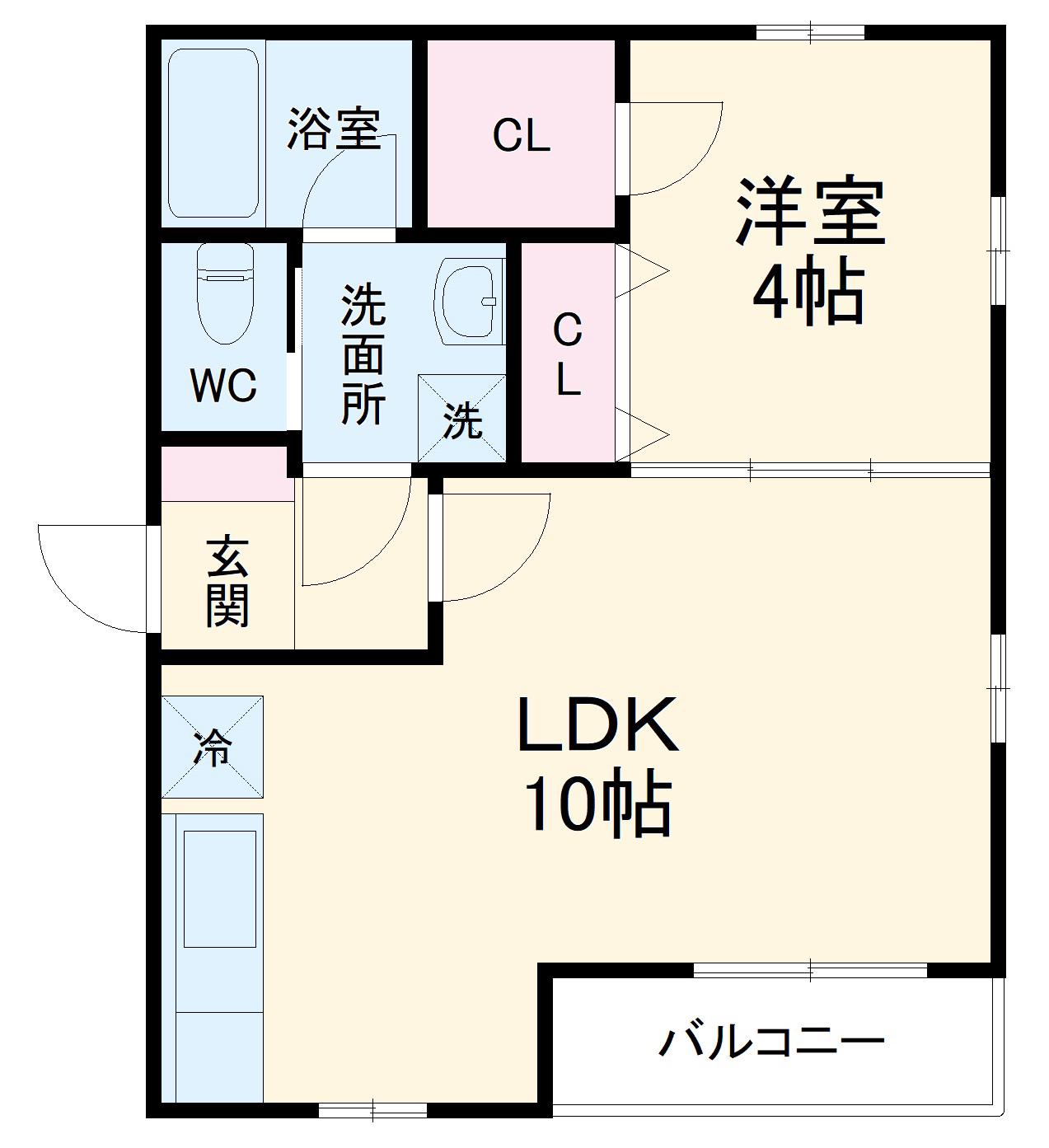 コーラルⅡ(1LDK/2階)の間取り写真
