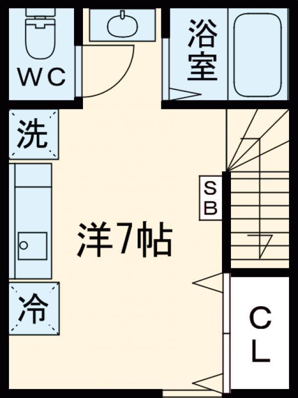 ベルクレール中野(ワンルーム/2階)の間取り写真