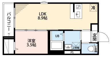 ROBOT HOME 稲毛東(1LDK/1階)の間取り写真
