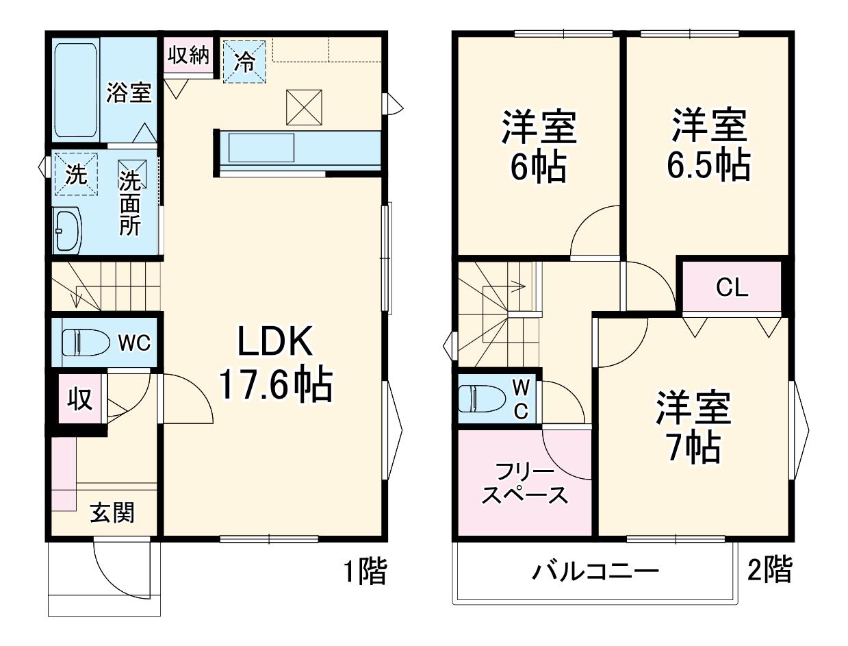 東武鉄道野田線 愛宕駅(千葉) 徒歩22分 2階建 築1年(3SLDK)の間取り写真