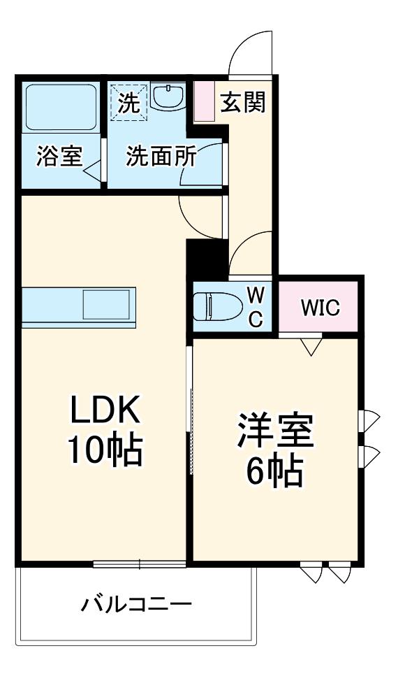 クレストパレス初石(1LDK/2階)の間取り写真