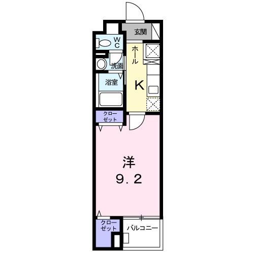 メゾン ド ルノン(1K/2階)の間取り写真