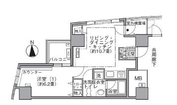 アクティ汐留(1LDK/29階)の間取り写真