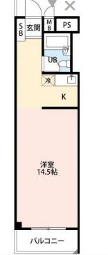 セザール大久保(1K/3階)の間取り写真