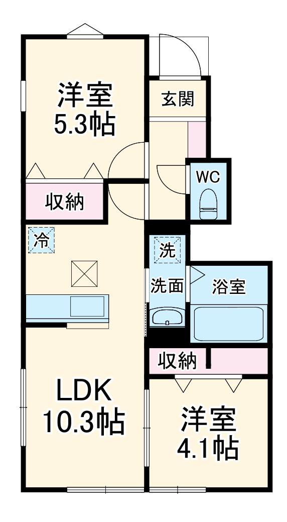 リーブルファイン志木上宗岡Ⅱ(2LDK/1階)の間取り写真