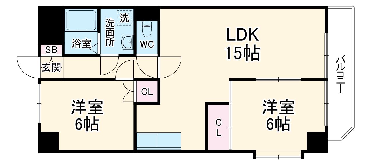 ロイヤルマンション横井(3DK/4階)の間取り写真