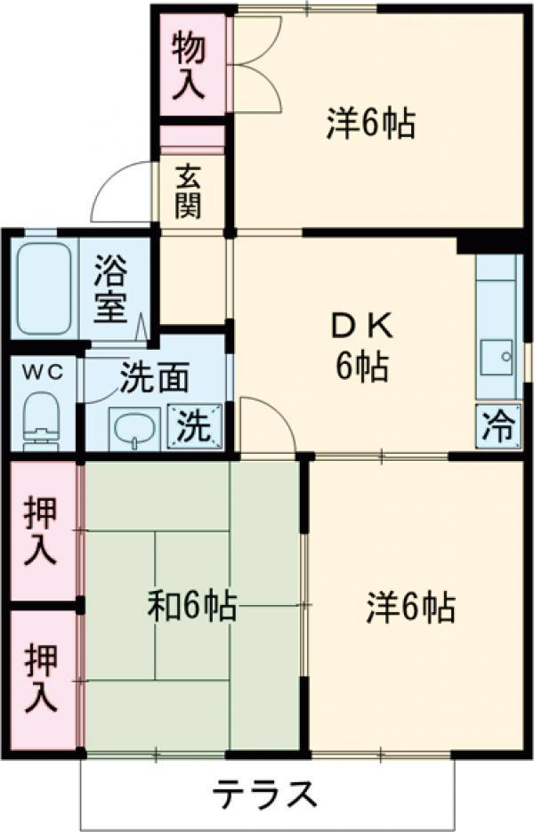 メゾンボヌール(3DK/1階)の間取り写真