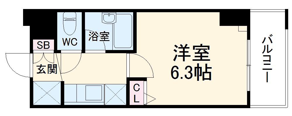 RIDGE堀田(1K/2階)の間取り写真