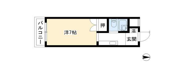 メゾンプルメリア(1K/2階)の間取り写真