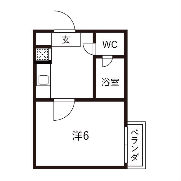 タウンコート中村(1K/3階)の間取り写真